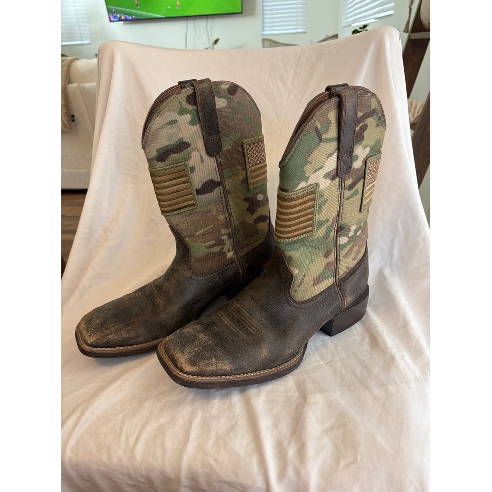 Ariat Mens Sport Patriot Camo Leather Western Cowboy Boots 10027204 Brown 10.5 D